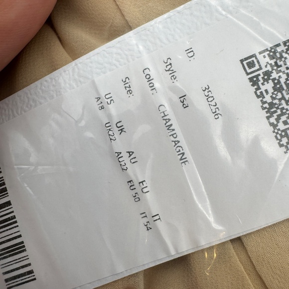 NEW Azazie Isa Champagne A Line V Neck Pleated Chiffon Dress - Picture 6 of 7